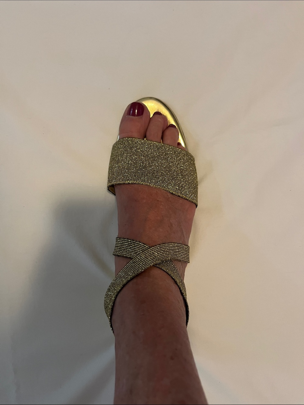 Women's Gold Strappy Crisscross Sandal